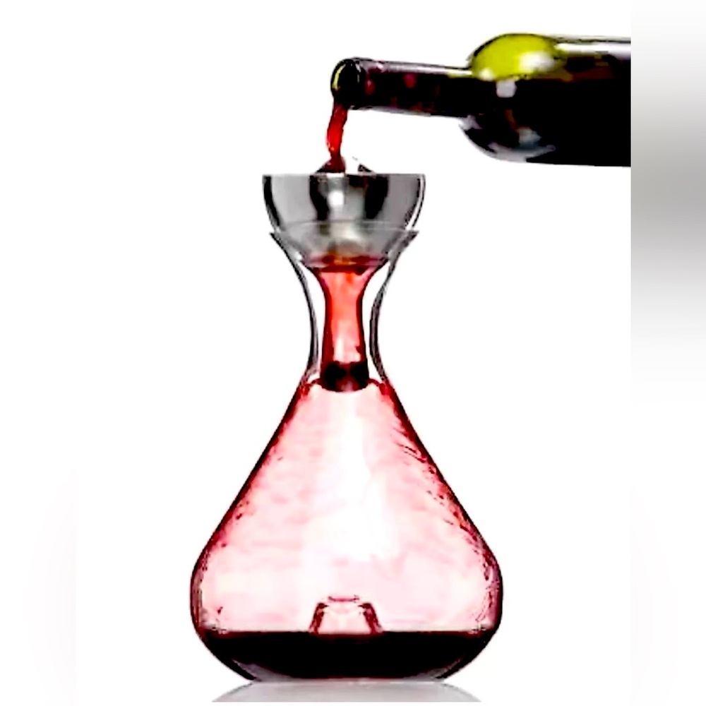 Rabbit Super Aerating Decanter System 3 Piece Set Hand Blown Crystal Boxed